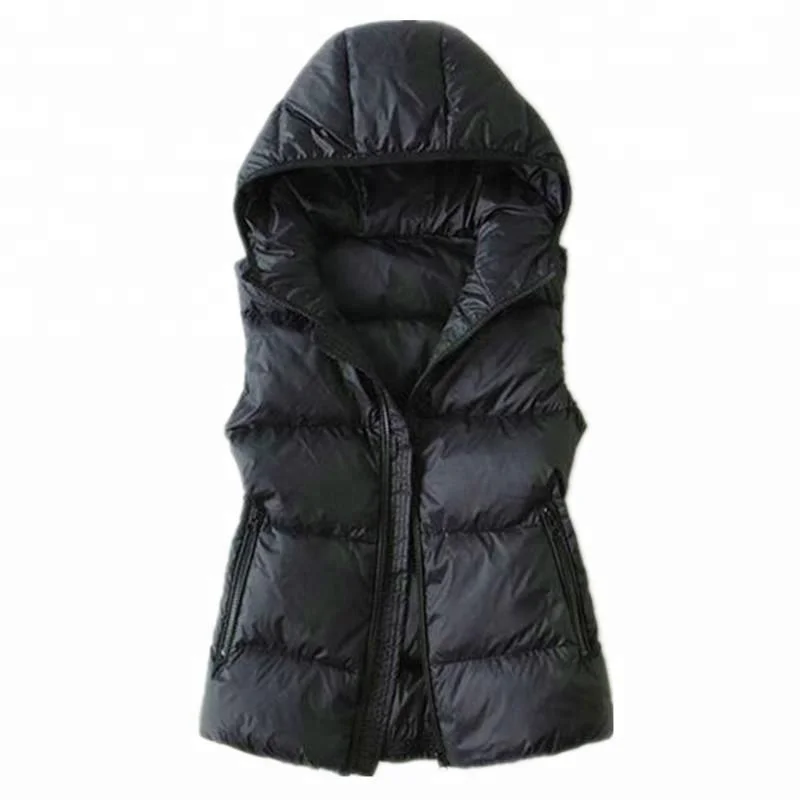 

Unisex Hooded Sleeveless Goose Duck Down Feather Winter Jacket Vest