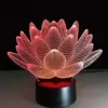 Lotus 3D Visual Table Lamp Touch Switch 7colorful Change Mood Lamp Holiday Light