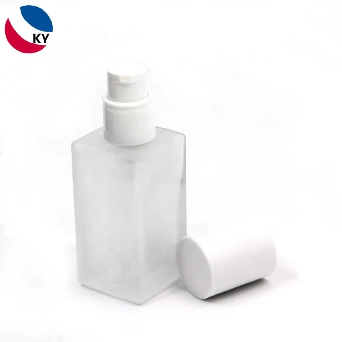 

serum Foundation liquid 30ml frosted square Glass Bottle skincare cosmetic packing