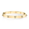 Wholesale fashion cubic zirconia spider jewelry 14k solid gold bangle