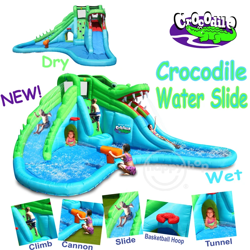 happyhop Crocodile Water Slide9517,Giant Inflatable Water Slide and