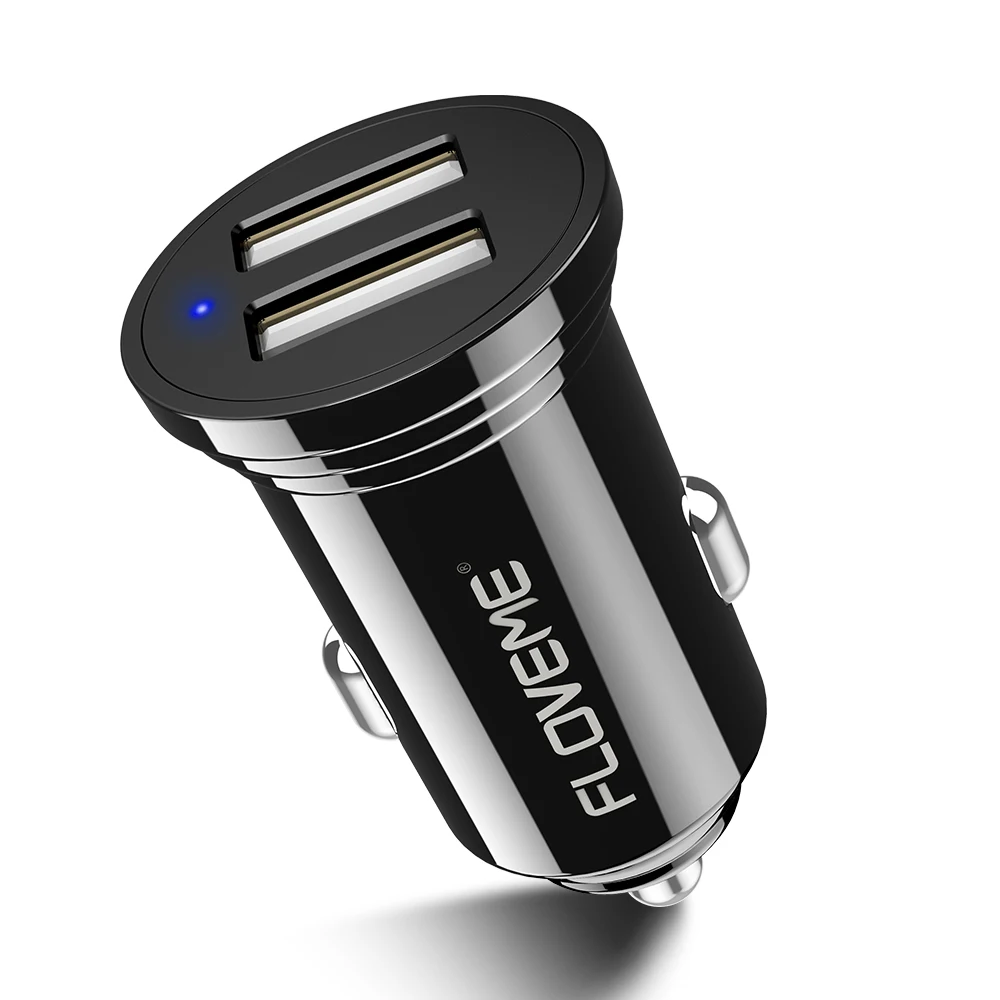 

Free Shipping 5V 2.4A Dual USB Car Charger FLOVEME Universal Mobile Phone Charger Adapter Cigarette Lighter Car Chargers