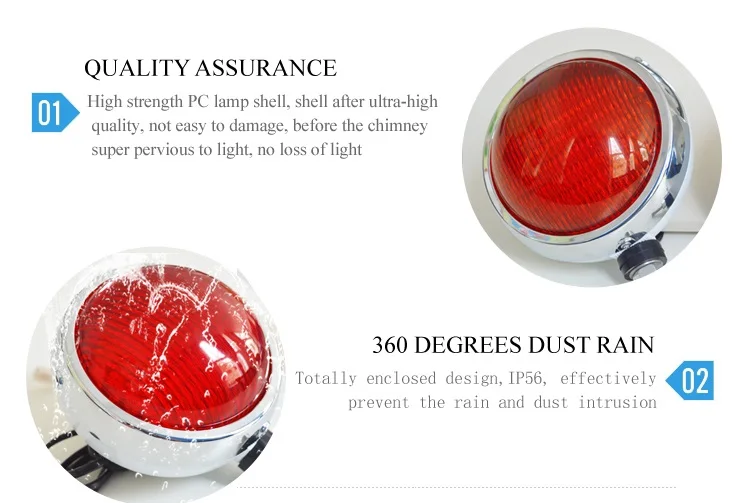 Red Blue Led Traffic Strobe Warning Light For Police Motorcycle