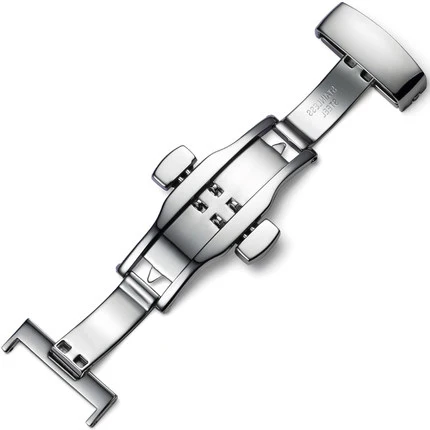 stainless steel band watch  butterfly buckle