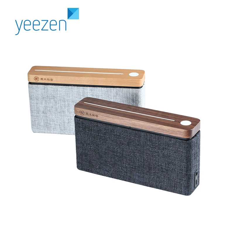 

Wooden wireless portable mini home hifi fabric bluetooth speaker, Walnut & beech