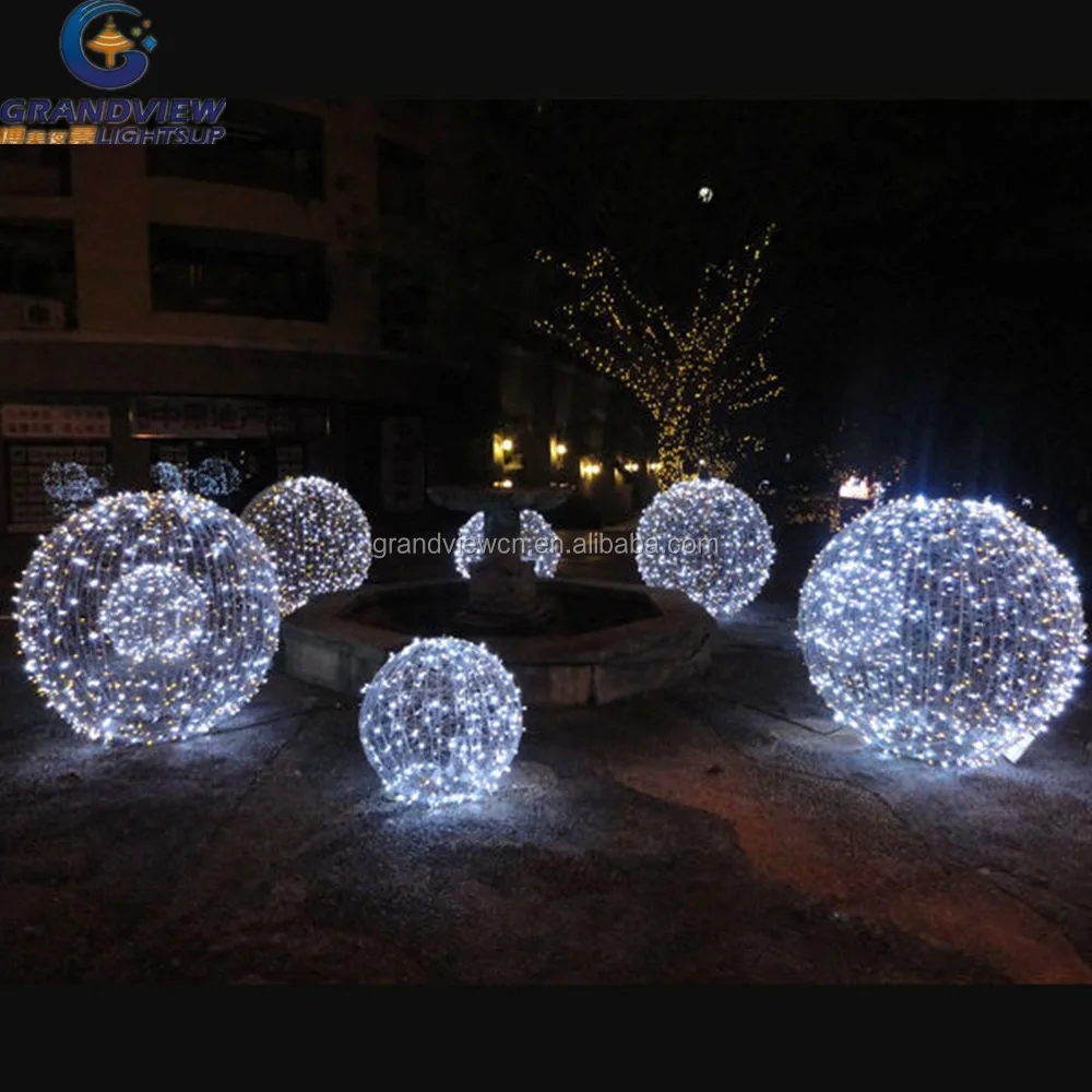 Outdoor Decoration Garden Christmas Led Crystal Motif Round Ball Light