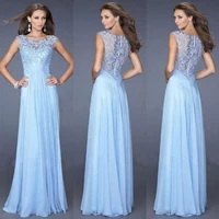

Sexy lace stitching hollow backless thin strap prom dresses