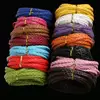 7mm Width Mix Color Flat Braided PU Leather Cord Rope String Beading Cords For Necklace Bracelet DIY Jewelry Findings 5M/Lot