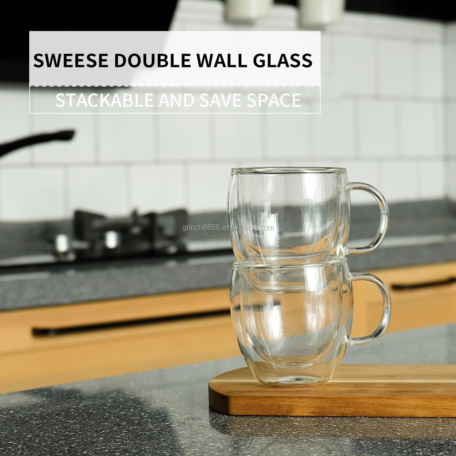 Sweese Espresso Cups Shot Glass Coffee 5 Oz Set of 2 - Double Wall