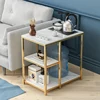 2019 Style elegant easy clean metal legs side table marble corner table