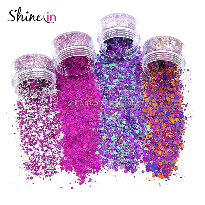 

High Quality Multicolor Loose Holographic Glitter Cosmetic Body Private Label Cosmetic Glitter for Women's Eye Face Nail, Mixed multi colors