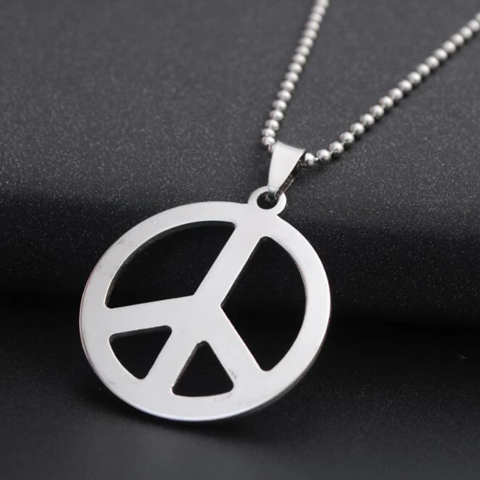 

Hot Promotion Items Word Peace Fashion Pendant Peace Sign Necklace