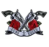 Double Gun & Rose Glued Back Embroidery Cloth Patch