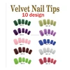 24 Pcs/Box Matte Warm Medium Square Chocolate Brown Velvet Flocking Press On Acrylic False Nails With 2G Nail Glue