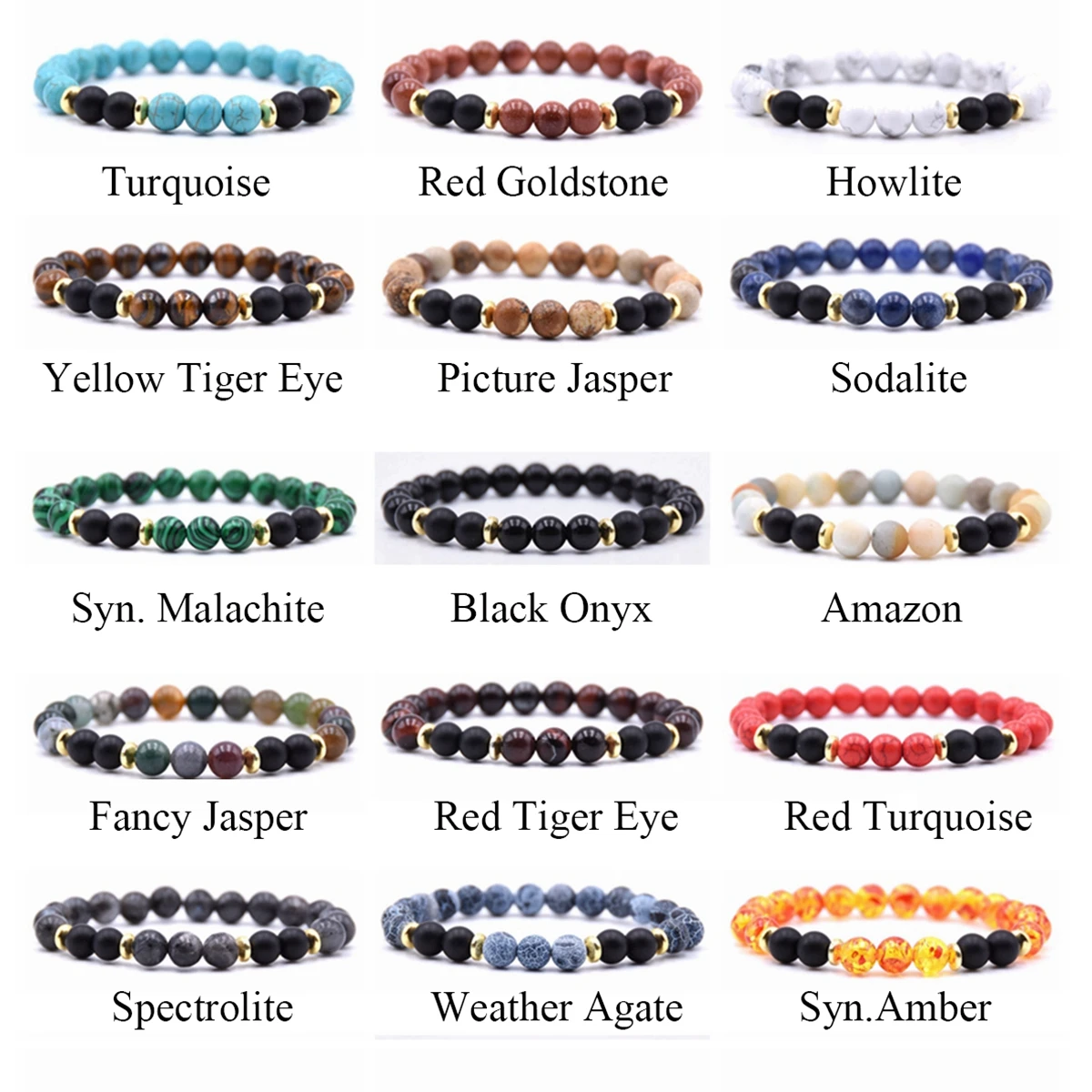

Aromatherapy Essential Oil Diffuser Bracelet - Natural Gemstone Beads Healing Crystal Bracelet, As the picture