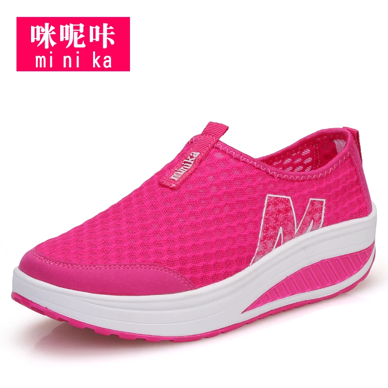 
Minika Hot Sale Women Air Cushion Breathable Mesh Running Shoes Women Height Increasing Slip On Loafer Shoes  (60603496457)