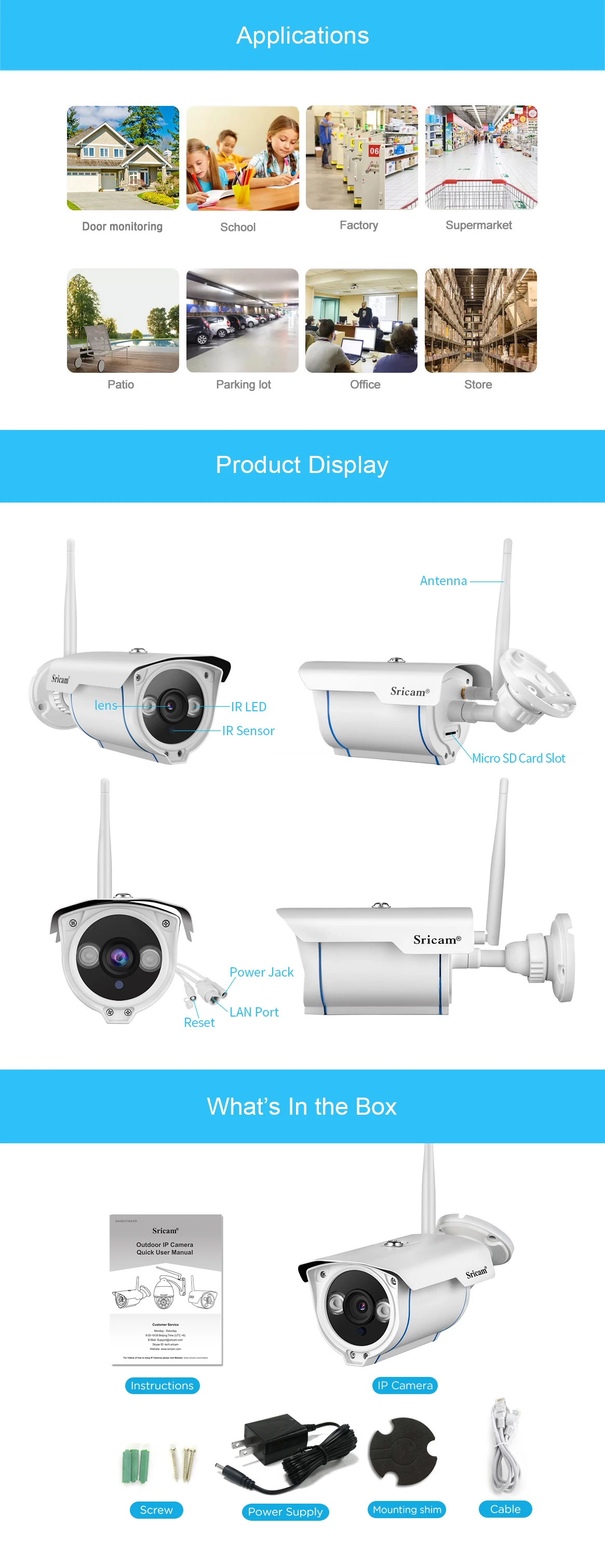 Sricam Sp007 Fhd 1080p Wifi 8ch Channel Nvr Home Cctv System Wireless