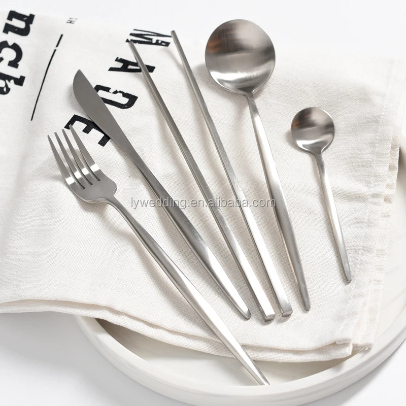 Dining Silverware Black Flatware Set 4 Piece Excellent Houseware Reusable Metal Stainless Steel