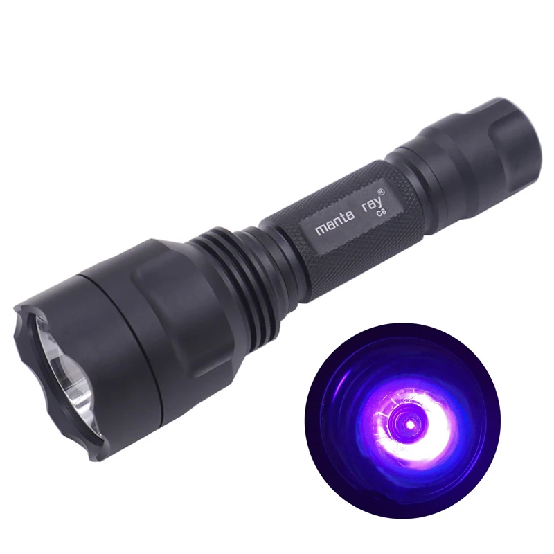 AngelBright C8 UV 395nm LED Flashlight Purple UV Light Ultraviolet Money Detector, Pet Urine Detector, Dog Stains Remover