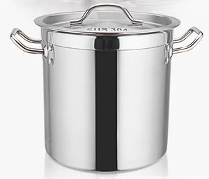 Image of 304 stainless steel stock pot /commercial stock pot/soup pot with Sandwich Bottom Lid