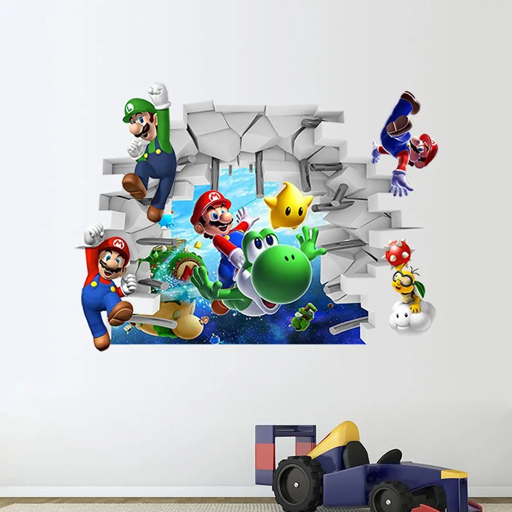 ClothingLoves Super Mario Build a Scene Peel and Stick Wall Decals (Multi Color)