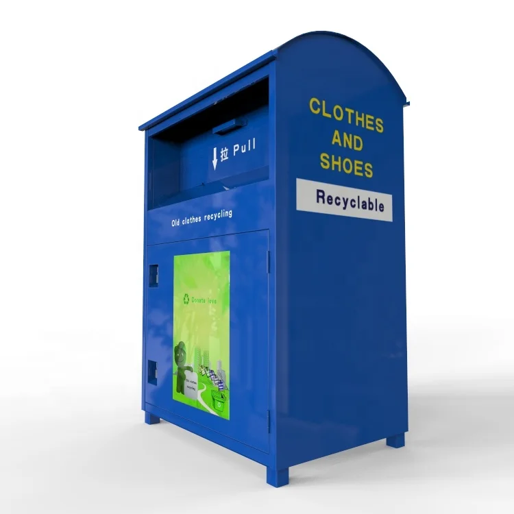 

low price factory shipping old clothes donation box clothes drop box clothes box, Customer's color