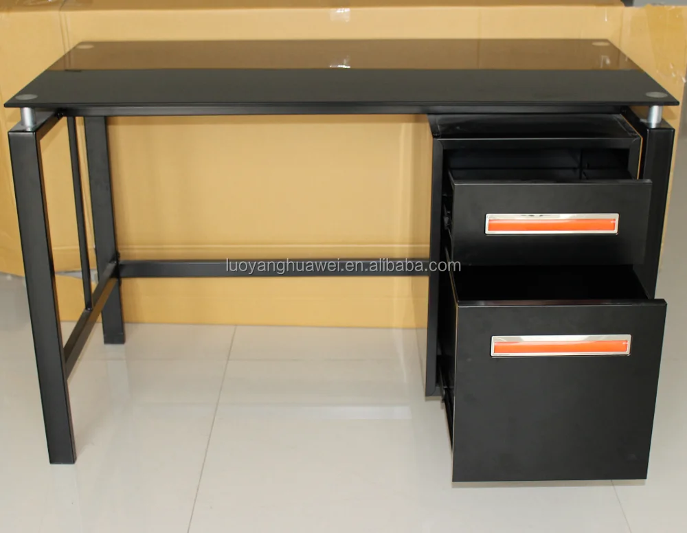 Modern Glass Top Metal Table Office Computer Desk Buy Modern Office