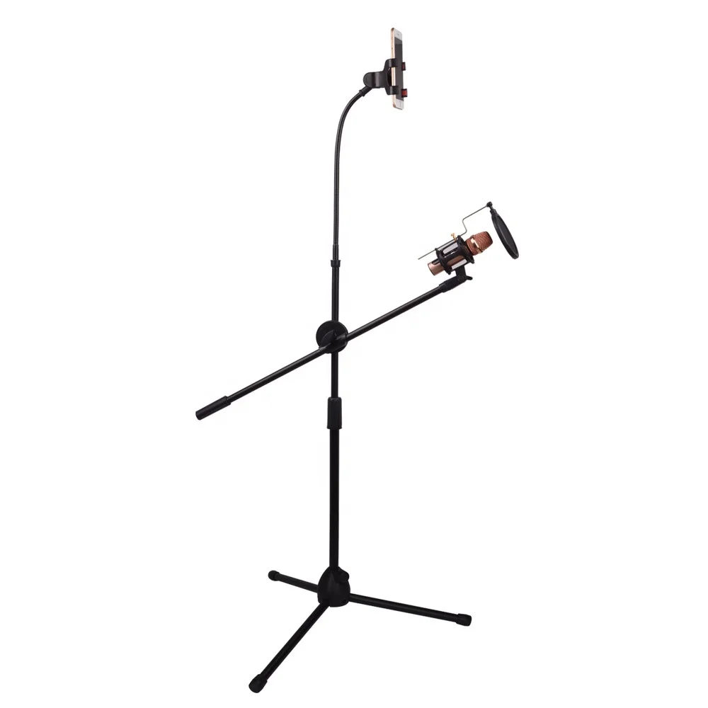 

TIWA Live streaming broadcasting Microphone Stand with pop filter, Black