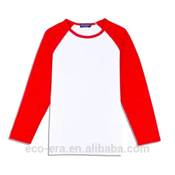 

200g 65% Cotton 35% Polyester Raglan Long Sleeve , Custom Blank Baseball Jersey Wholesale T shirts , Order From 50 Pieces