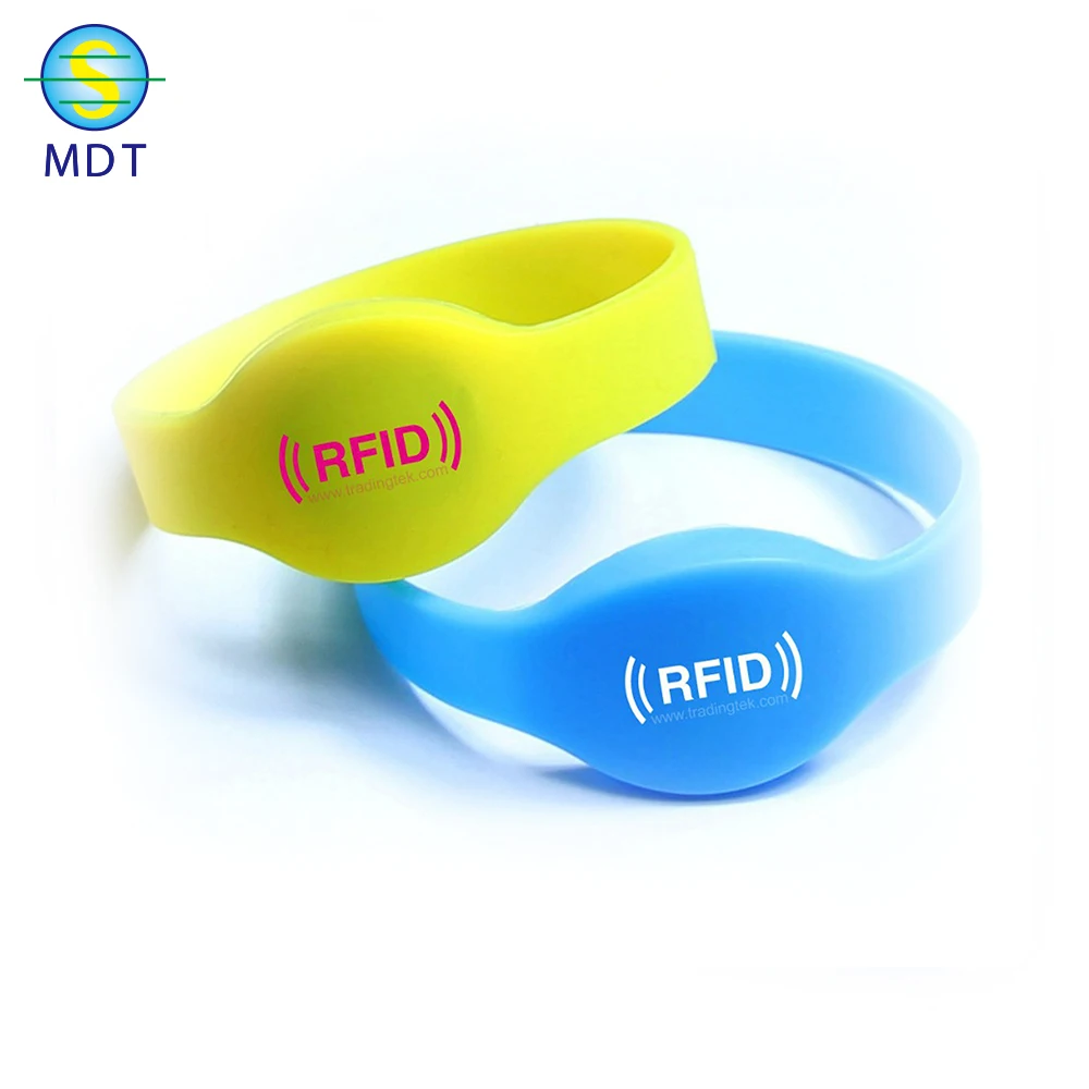 

13.56mhz custom logo printed embossed silicone nfc rfid wristband, Customized color
