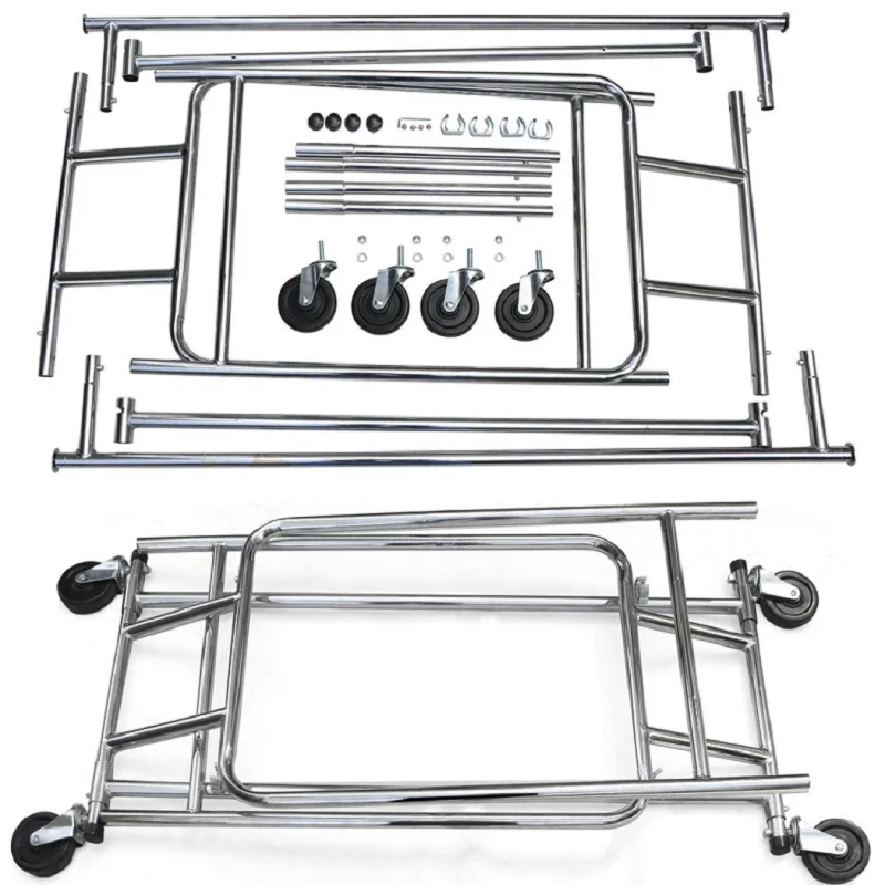 Durable Used Portable Garment Racks/rolling Clothing Racks For Sale /heavy Duty Rolling Clothes