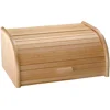 Wood bamboo big box Bread Bin Fiber Medium Bread Boxes for Kitchen with Cutting Board Lid - Space Saving Bread Bin