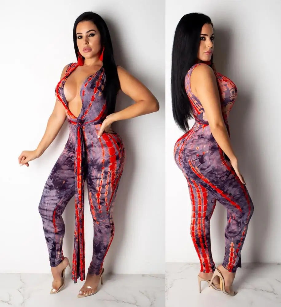 

FM-H1158 Hot sales low price deep v strapless sexy women jumpsuits, As pictures