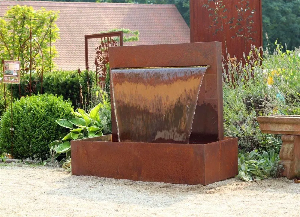 Large Outdoor Corten Steel Water Fountain With Pool - Buy Water ...