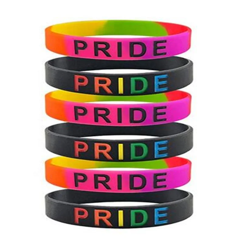 

Spot Debossed Color Filled In Pride Silicone Wristband Gay Pride Bracelet For Woman