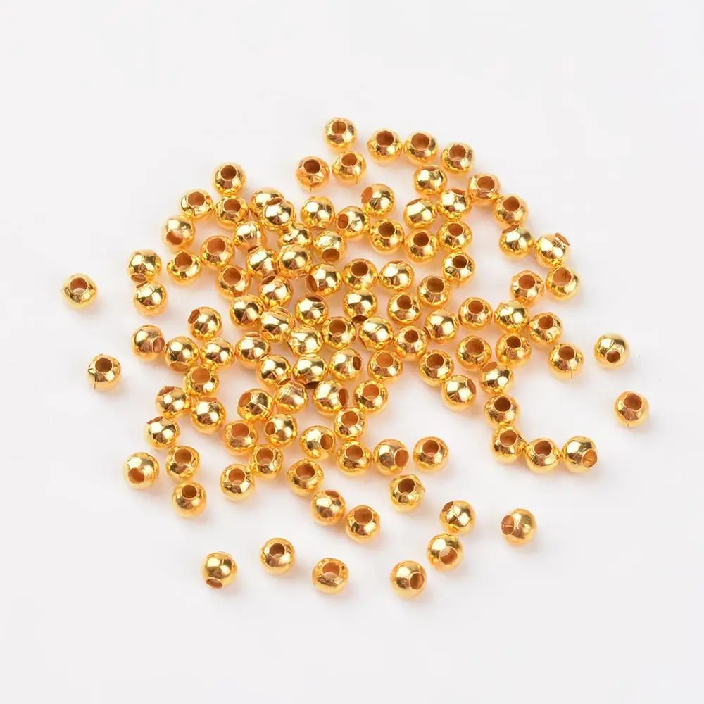 

PandaHall 10000PCS Gold Spacer Beads Round Rondelle Spacer Beads 3mm in diameter 3mm thick Hole 1.2mm