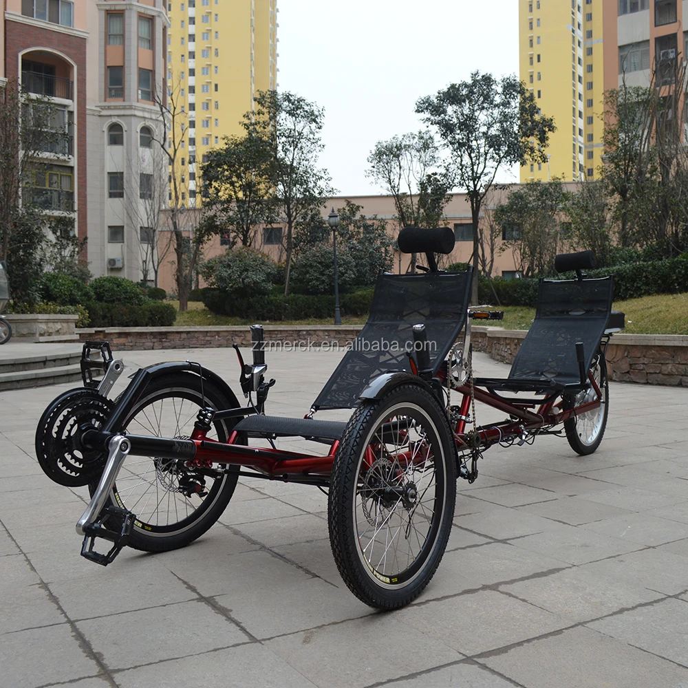 

2 Person Sport Three Wheel Recumbent Tandem Trike with Pedal Assistance