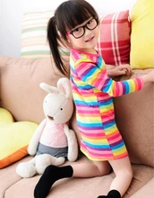 2016 vestidos da menina Rainbow impressão menina marca vestido de roupas primavera novo vestido de princesa das crianças para a menina do bebê clothting disponível