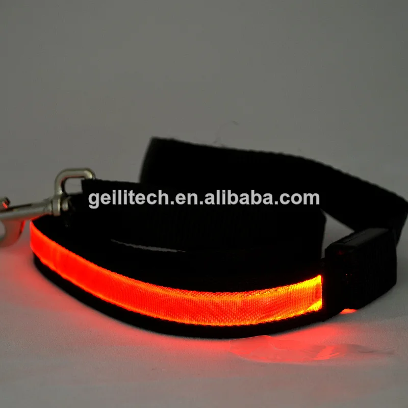 New 2014 Pet Dog Cat Flashing Nylon dog walking belt LED Flashing Pet Dog Leash Pet Cat Belt With 8colour