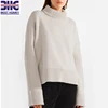 Oversized merino wool blend turtleneck long sleeve womens pullover sweaters for lady