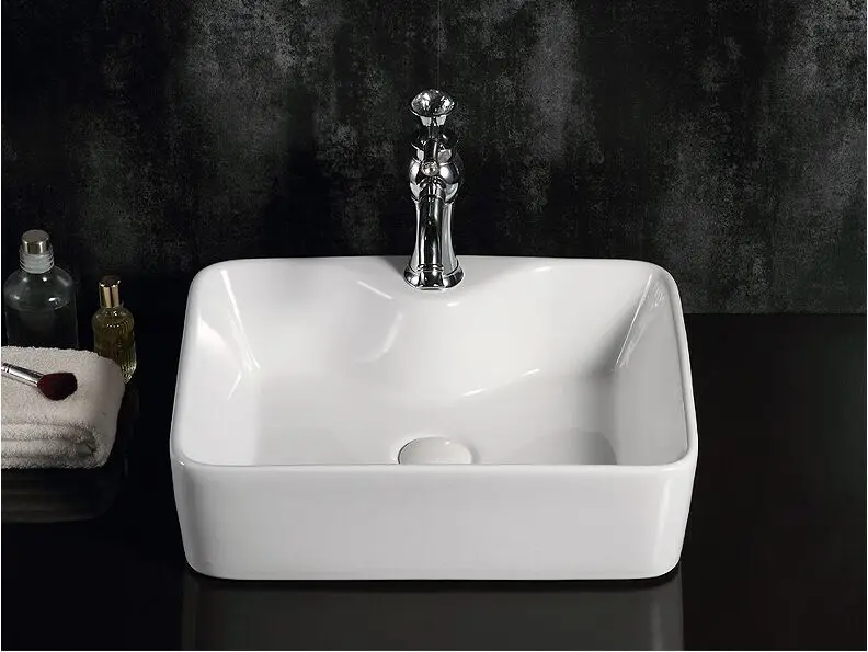 Rectangular Shape  Bathroom Ceramic Art Wash Basin Above Counter Basins