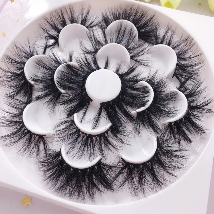 

Flower tray 7 pairs mink lashes handmade false eyelashes mink lash extensions wholesale