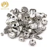 White Mixed Shape Flatback Sew on Rhinestone with Silver Claw