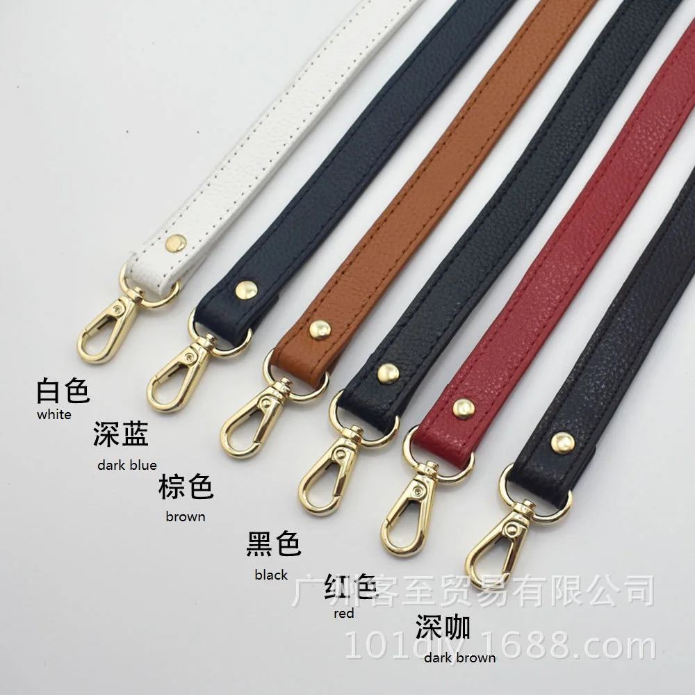 

Size Cow Hide Genuine Leather Crossbody Bag Straps with Gold Clasps on Sale, Black, navy, brown, white, red, deep brown
