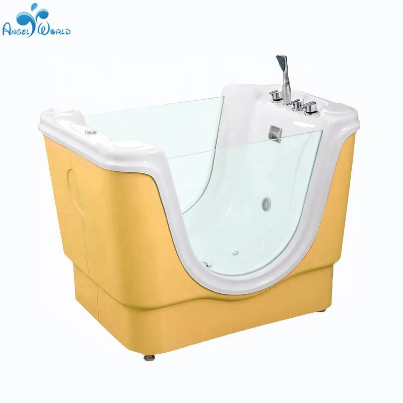 

Tempered Glass Side Infant Massage Bathtub Acrylic Baby Swim Spa, Yellow,green,blue,pink,white