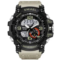 

Smael 1617 Men's Waterproof Digital Analog Digital Watches Led Military Dual Time Plastic Case Mens Watch