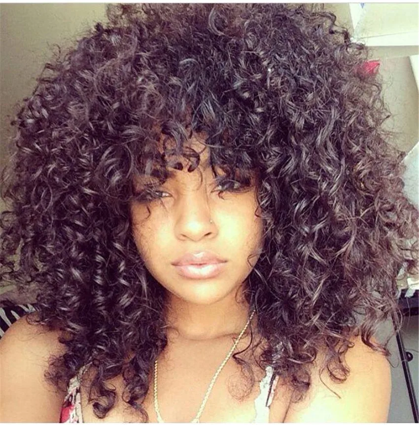 Newest Medium Long afro Kinky Curly wig Synthetic wig for