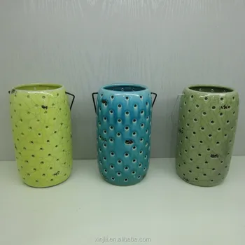 Outdoor Morden Decorative Cylinder Shaped Indoor Ceramic Hanging