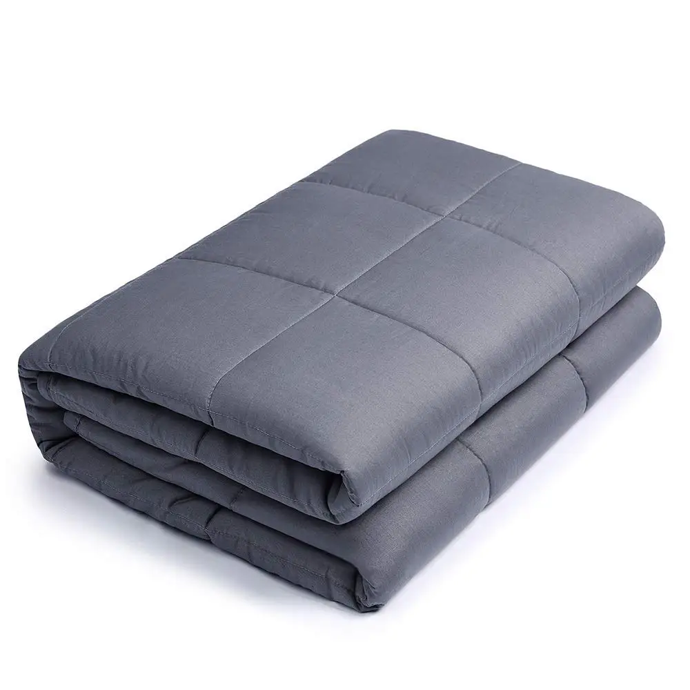 

Amazon 100% Cotton Material adult Weighted Blanket 15lbs for sleep, Grey/blue/navy/custom colors