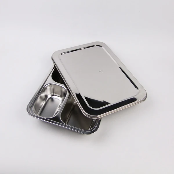 
Easy Cleaning NFB2417-4 rectangular metal stainless steel 4 compartment tiffin lunch box food container 